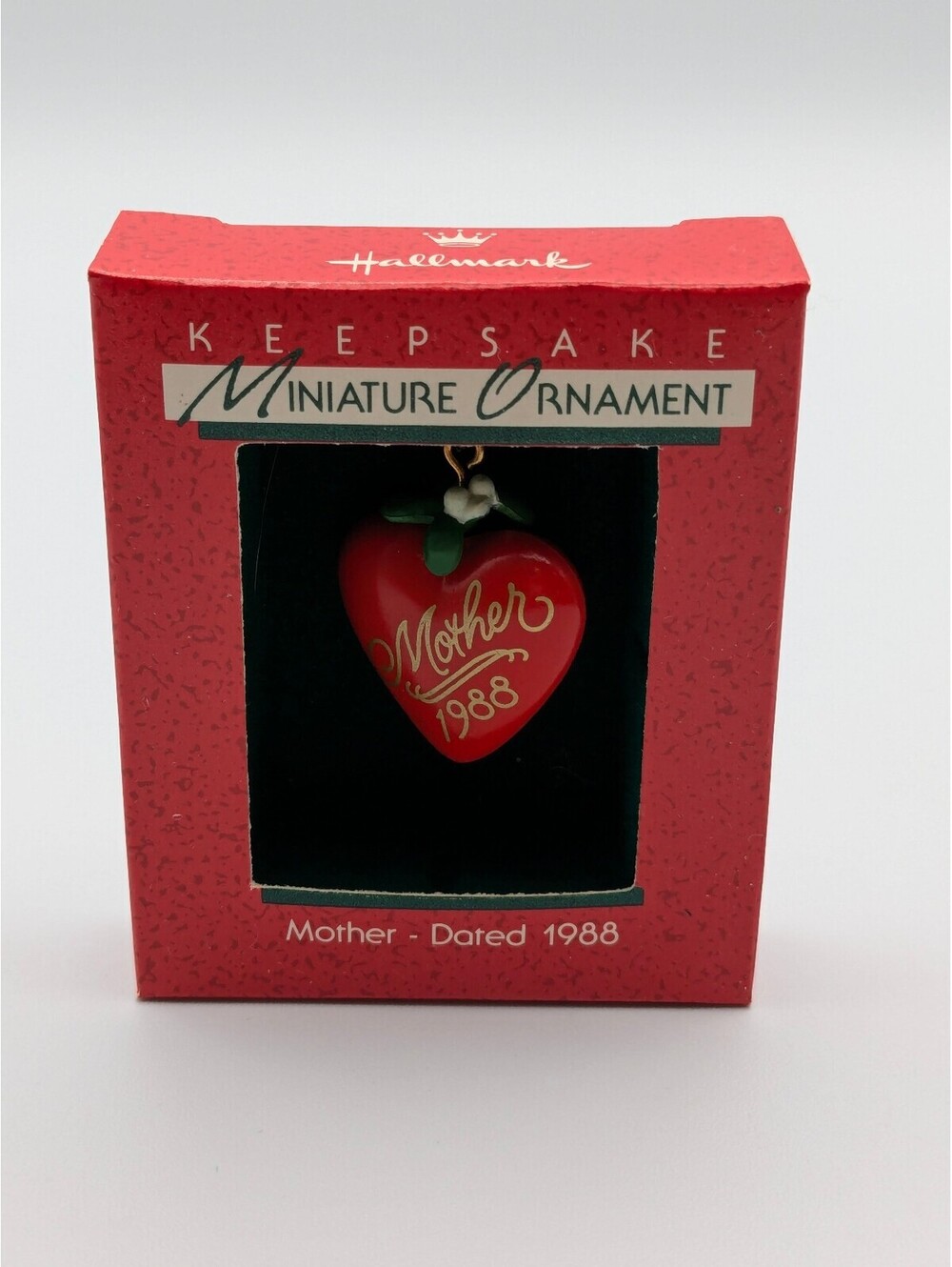 Hallmark Keepsake Mother Miniature Ornament 1988, New in Box, Red Heart